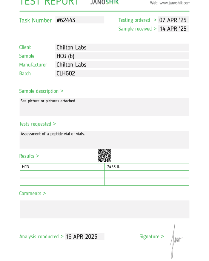 HCG 5000iu vial (BAC water included)