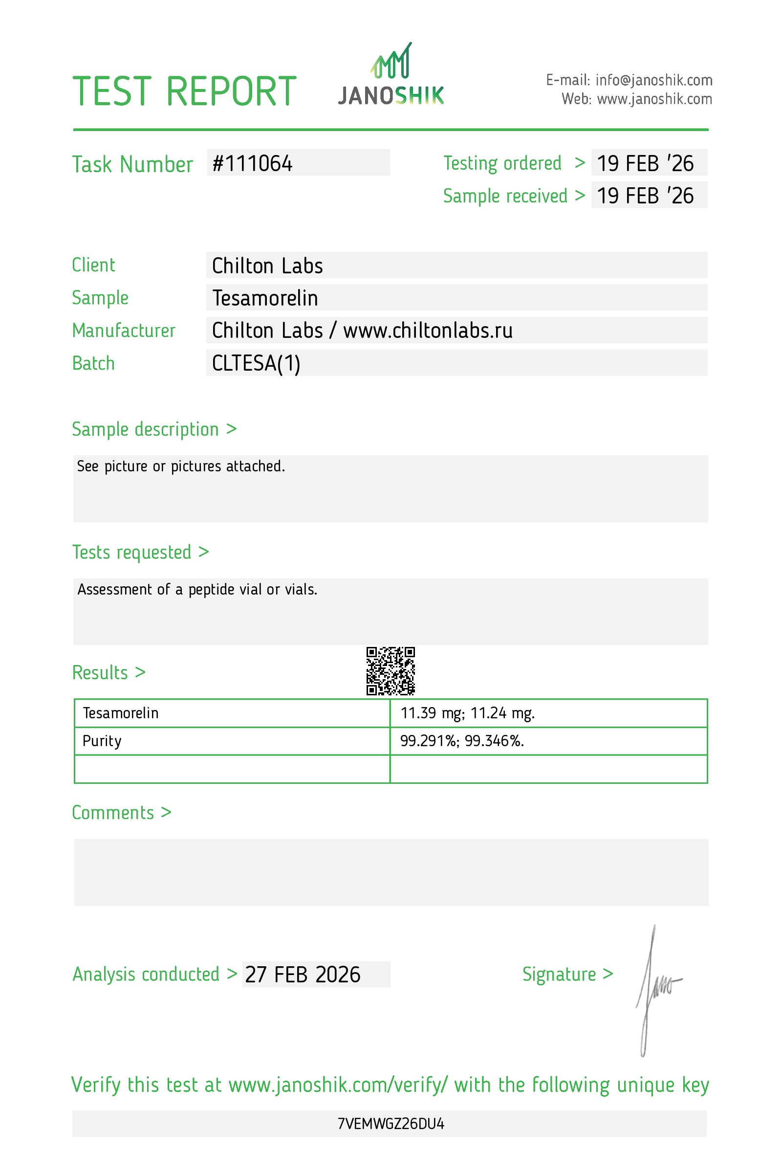 Tesamorelin 10mg CLTESA(1) LAB REPORT